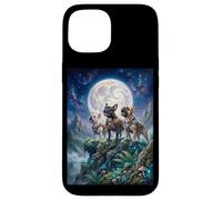 Chiens Carlin Hurlant à la Lune Fantasy Stories Lovers Coque pour iPhone 15