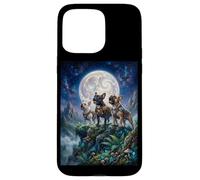 Chiens Carlin Hurlant à la Lune Fantasy Stories Lovers Coque pour iPhone 15 Pro Max