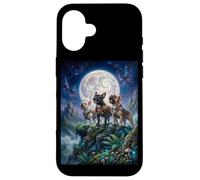 Chiens Carlin Hurlant à la Lune Fantasy Stories Lovers Coque pour iPhone 16