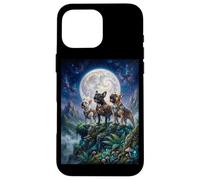 Chiens Carlin Hurlant à la Lune Fantasy Stories Lovers Coque pour iPhone 16 Pro Max