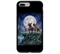 Chiens Carlin Hurlant à la Lune Fantasy Stories Lovers Coque pour iPhone 7 Plus/8 Plus