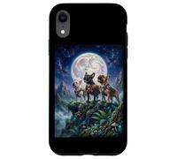 Chiens Carlin Hurlant à la Lune Fantasy Stories Lovers Coque pour iPhone XR