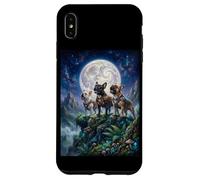 Chiens Carlin Hurlant à la Lune Fantasy Stories Lovers Coque pour iPhone XS Max