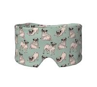 Chiens carlins assis,Masque pour les yeux bloquant la lumière Cache-yeux et cache-oreilles pour le sommeil