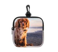 Chiens Cavalier King Charles Spaniel Coast Pets,Pochette de Rangement carrée à Fermeture éclair, Porte-Monnaie en néoprène, Petit Portefeuille, Pochette à Monnaie, Porte-Monnaie