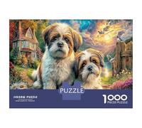 Chiens dans Le Jardin Puzzle 1000 Pièces Educa Jouet Cadeau Unique Décoration Intérieure Animaux Jeu Éducatif Challenge Toy Adultes Et Enfants À Partir De 14 Ans 70x50cm/1000pcs