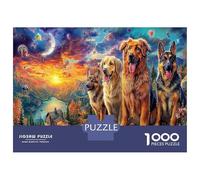 Chiens dans une lumière colorée 1000 Pièces Coffret Puzzle Animal de compagnie chaleureux Puzzle Premium Carton Solide - Ultra Dur Couples, Top Noté, Cadeau Noël Parfait Pour Tout Le Monde 70x50cm/100