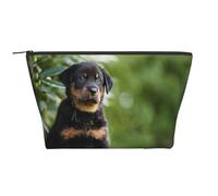 Chiens De Berger Français Beauceron Chiot Noir Mignon, Trousse de Toilette Trousse de Maquillage Sac à cosmétiques Trousse de Toilette de Voyage Portable