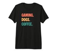 Chiens de Jeu Vintage Amateurs de café T-Shirt Haut de Gamme