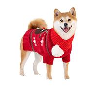 Chiens De Noël Chariot Chariot Animal De Compagnie Vêtements pour Chiens Automne et Pull d'hiver Shiba Inu Méthode en Peluche Vêtements d'hiver Small et Moyen Chiens Chiots Animaux De