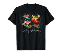 Chiens de Noël traîneau fringant Tout Le Chemin T-Shirt Graphique avec Valeur