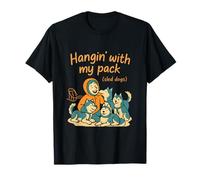 Chiens de traîneau rétro orange sarcelle à suspendre avec mon sac T-Shirt