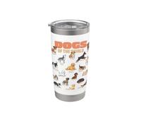 Chiens du monde amoureux des animaux races mignons chiots Gobelet isotherme en acier inoxydable double paroi