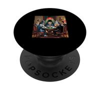 Chiens en Costume Jouant au Poker Style Mafia Jeu de Chien PopSockets PopGrip Adhésif