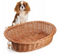 KADAX Lit pour Chien et Chat en Osier Couleur Naturelle - Chaise Longue pour Animaux de Compagnie - Panier de Repos (13 x 58 x 45 cm)