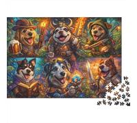 Chiens Héroïques Puzzle 1000 Pièces Adultes Et Enfants,Défi,Dès 14 Ans,Déco Murale Armure, Premium,Carton,Jeu Éducatif,Anti-Stress,Détente,Casse-tête 38x26cm