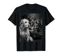 Chiens Irish Wolfhound fumant Une Cigarette Grunge T-Shirt