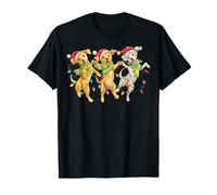 Chiens Lumières de Noël Danse Vacances Chapeau de Père Noël Chien Maman T-Shirt