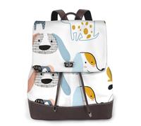 Chiens mignons,Sac à dos imperméable pour femme, sac à dos de voyage léger en cuir PU tendance