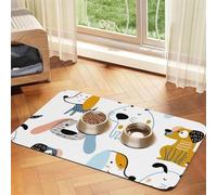 Chiens Mignons,Tapis d'alimentation pour Animaux de Compagnie, Sets de Table en Cuir PU pour Chats et Chiens,40x60cm