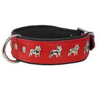 Chiens My Love Cuir véritable Cuir souple rembourré Collier de chien bulldog
