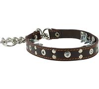 Chiens My Love d'entraînement Cuir véritable Pincez Martingale Collier de chien clouté 4 mm Lien Marron 3 tailles