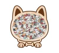 Chiens - Puzzle en bois coloré pour chiens style Morandi 115 pièces | Puzzle en bois 300 g en forme d'animal pour , , Noël