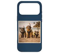 Chiens rétro des années 70 et 80 sur Une Plage pour la plongée sous-Marine Amusante Coque pour iPhone 17 Pro Max