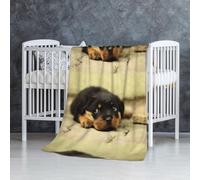 Chiens Rottweiler Chiens Mignons Chiots Animaux de Compagnie Petits,Couverture Douce et Chaude en Flanelle Anti-Boulochage 76 x 127 cm