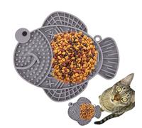 Chiens | Tapis de licking pour chiot | Tapis en silicone traité en forme de poisson | Coussin d'alimentation lente avec ventouses pour chiens et chats Soulagement de l'anxiété de l'ennui Entraînement