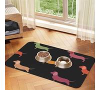 Chiens teckels Mignons,Tapis d'alimentation pour Animaux de Compagnie, Sets de Table en Cuir PU pour Chats et Chiens,40x60cm