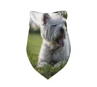 Chiens Westie Lawn West Highland White Terrier,Bavoir écharpe triangulaire à capuche réglable pour animaux de compagnie, capuche lavable adaptée aux chiens et chats de petite, moyenne et grande taille