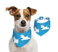 Chiens Westie Qui courent,Bandanas pour Chien, écharpe en Coton, Bavoirs réglables pour Animaux de Compagnie,M