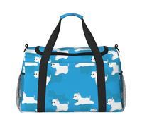 Chiens Westie Qui courent,Sacs de Sport, Sacs de Voyage bandoulière pour Le Sport, Sacs de Voyage Grande capacité pour Femmes et Hommes