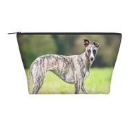 Chiens Whippet Chiens de pelouse Chiens Gris Animaux de Compagnie, Trousse de Toilette Trousse de Maquillage Sac à cosmétiques Trousse de Toilette de Voyage Portable