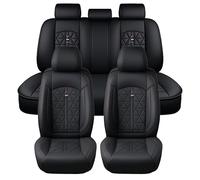 Chifeng Lot complet de 5 housses de siège de voiture pour Citroën C3 C3 Aircross C3 Picasso C4 Cactus C5 C5 C5 Aircross C5 X C6 DS4 DS5 - Kit complet universel - Noir - Protège-siège en cuir