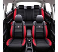 Chifeng Lot Complet Universel de 5 Housses de siège Auto, en Similicuir PU résistant à l'usure,pour Seat Altea Arona Ateca Ibiza Leon Tarraco (Rouge)