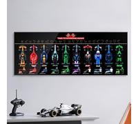 CHIFENMS Panneau mural pour Lego 77242-77251 F1 voiture de course, cadre mural compatible avec Lego 77243 77244 77249 77250, idées cadeaux pour ventilateurs de montage de voiture, mur uniquement (noir