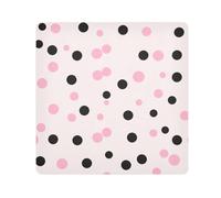Chiffon adhésif pour appareil photo à pois roses et noirs carrés magiques autocollants pour objectif de caméra - Protection anti-rayures - Sac de maquillage - 35,1 x 35,1 cm, multicolore, 13.8x13.8in,