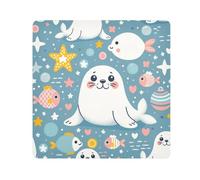 Chiffon autocollant magique pour objectif d'appareil photo, motif phoque, étoiles, pois et écoutes, 35,1 x 35,1 cm, Multicolore, 21.7x21.7in, Moderne