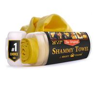 Chiffon Chamois de qualité supérieure pour séchage de Voiture - 66 x 43,2 cm - Serviette Shammy réutilisable Super absorbante pour Voiture + Tube de Rangement - Serviette Anti-Rayures pour Voiture