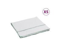 Vidaxl Serpillières 5 Pcs Blanc Avec Des Rayures Vertes 50x60 Cm Blanc