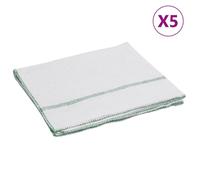 Chiffon de nettoyage 5pcs blanc avec des rayures vertes 50x60cm