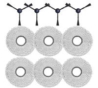 Chiffon de nettoyage + Accessoires de brosse latérale pour ECOVACS DEEBOT T30 Pro Omni / T30S Combo complète aspirateur robot, pièce de rechange,6 chiffon de nettoyage+4 brosses latérales