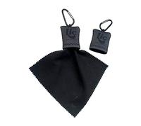 Chiffon de nettoyage en microfibre pour objectif/appareil photo/écran/plasma/LCD/TFT/tablette/iPhone/iPad, lavable, sac de voyage en néoprène avec mousqueton, taille 15 x 15 cm, noir (simple)