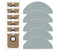 Chiffon de rechange et sacs à poussière pour aspirateur DEERMA S30, compatible avec robot DEM-S30, lot de 5 chiffons + 6 sacs à poussière, design sans obstruction, joint solide, matériau en microfibre