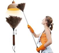 Chiffon Extensible - Serpillère à Poussière Portable 155 cm,Plumeau Anti-Statique Pour Enlèvement Des Poils D'Animaux Et Nettoyage De Voiture, Fenêtre, Plafond, Camping-Car, Extérieur, Plinthe, Store,