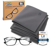 Chiffon Microfibre pour Lunettes et écrans - Gris 8 pièces 20 x 20 cm Extra Doux, nettoyant Lunettes de Vue Lunettes, Appareil Photo, Verres, pour Une Vision Claire - Chiffon vitre sans Trace