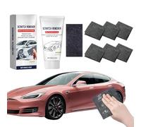 Chiffon Nano Éliminateur de Rayures Voiture 2025, Kit Réparation Rayures avec 6 Lingettes Nano & Pâte Polissage 60g, Réparation Éraflures Légères sans Polissage, Restaure Brillance Peinture Auto
