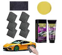 Chiffon Nano Éliminateur de Rayures Voiture,Kit Réparation Rayures avec 6x Lingettes Nano+Pâte Polissage 120g,Réparateur Carrosserie Auto pour Peinture & Brillance,Élimine Micro-Rayures sans Polissage